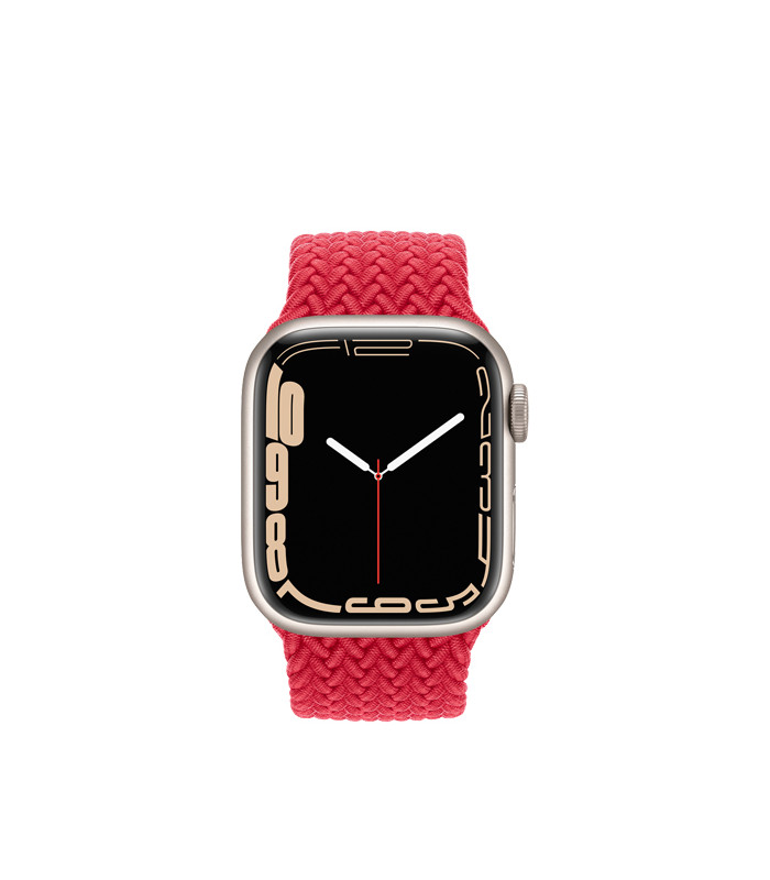 ساعت هوشمند اپل واچ سری 7 مدل Starlight Aluminum Case with Braided Solo Loop Band 45mm