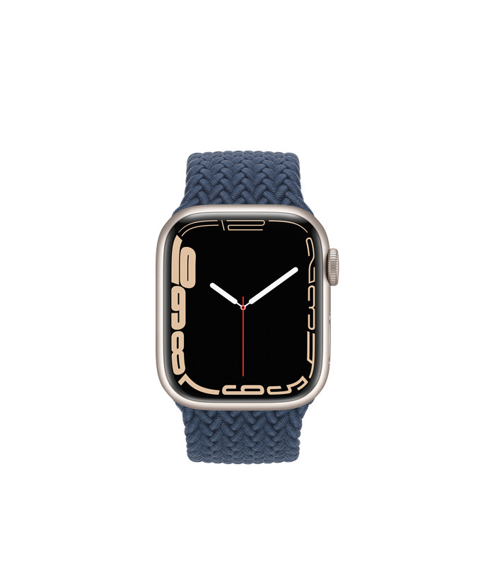 ساعت هوشمند اپل واچ سری 7 مدل Starlight Aluminum Case with Braided Solo Loop Band 45mm