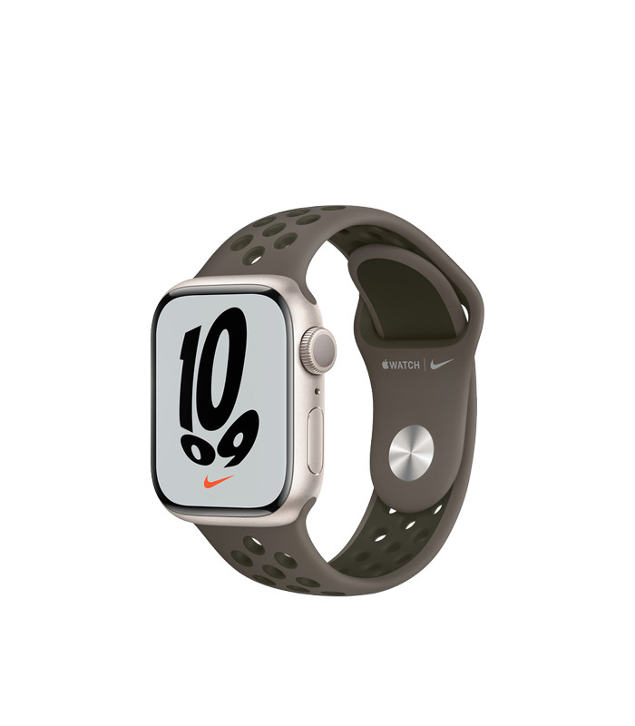 ساعت هوشمند اپل واچ سری 7 مدل Starlight Aluminum Case with Nike Sport Band 41mm