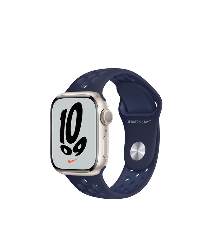 ساعت هوشمند اپل واچ سری 7 مدل Starlight Aluminum Case with Nike Sport Band 45mm