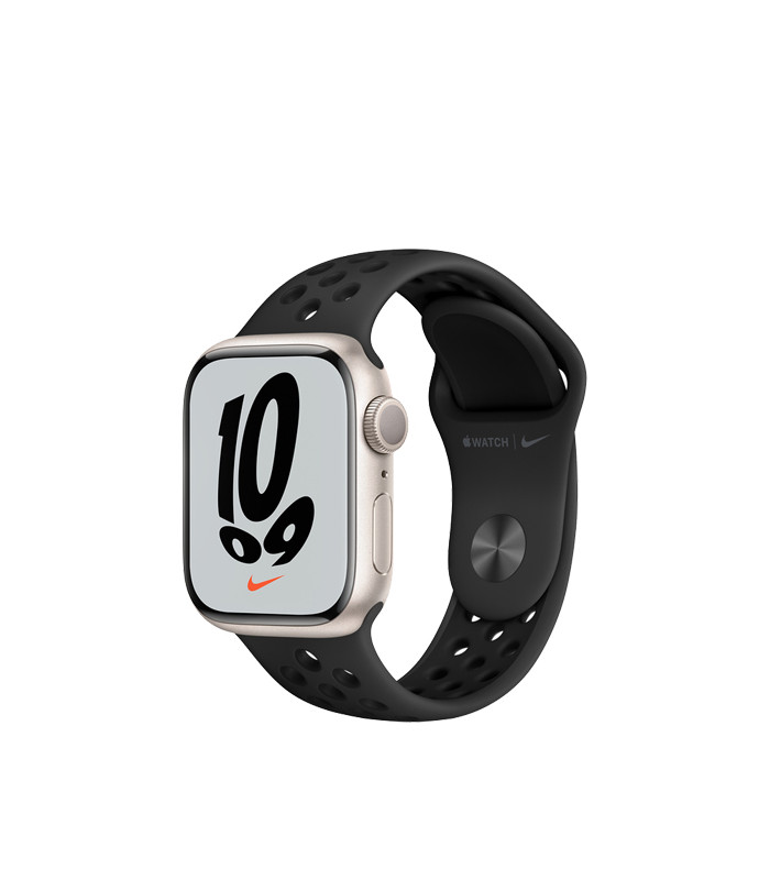 ساعت هوشمند اپل واچ سری 7 مدل Starlight Aluminum Case with Nike Sport Band 45mm