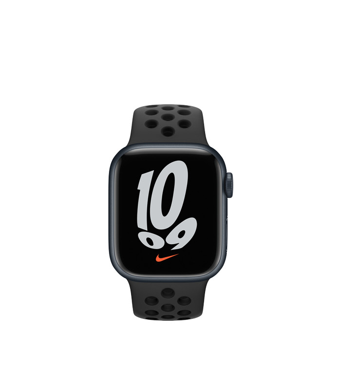 ساعت هوشمند اپل واچ نایک سری 7 مدل Midnight Aluminum Case with Nike Sport Band 41mm