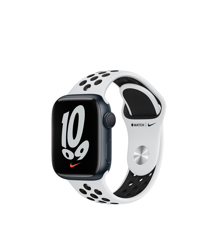 ساعت هوشمند اپل واچ نایک سری 7 مدل Midnight Aluminum Case with Nike Sport Band 41mm
