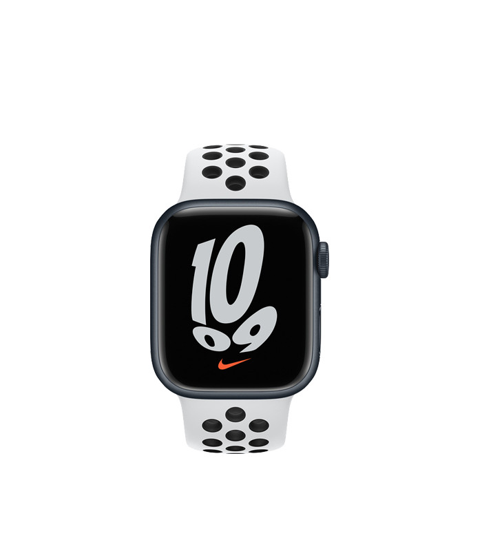 ساعت هوشمند اپل واچ نایک سری 7 مدل Midnight Aluminum Case with Nike Sport Band 41mm