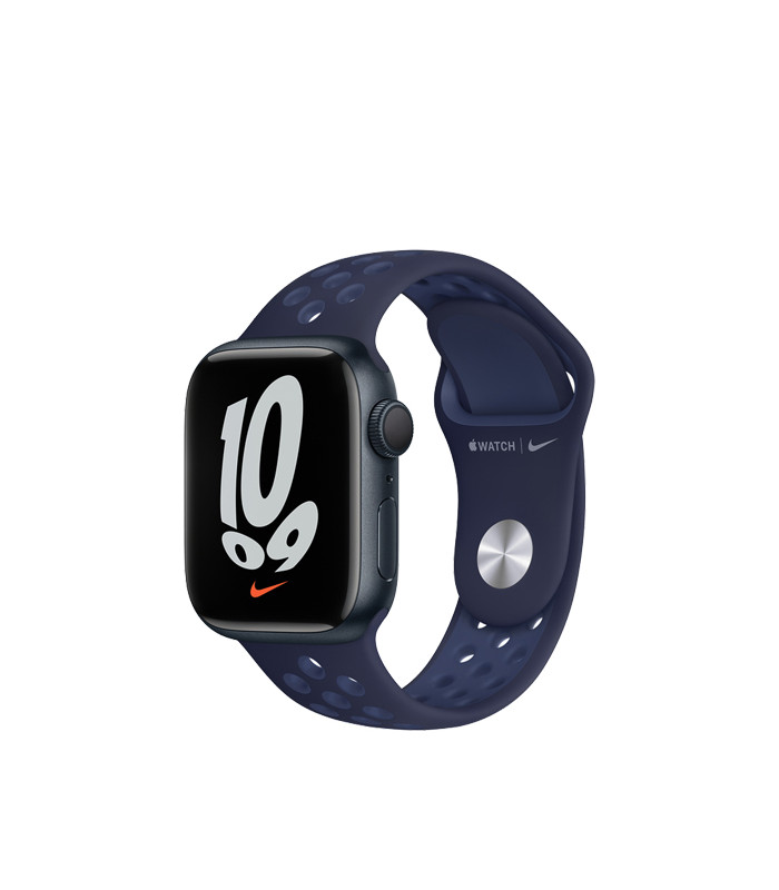 ساعت هوشمند اپل واچ نایک سری 7 مدل Midnight Aluminum Case with Nike Sport Band 41mm