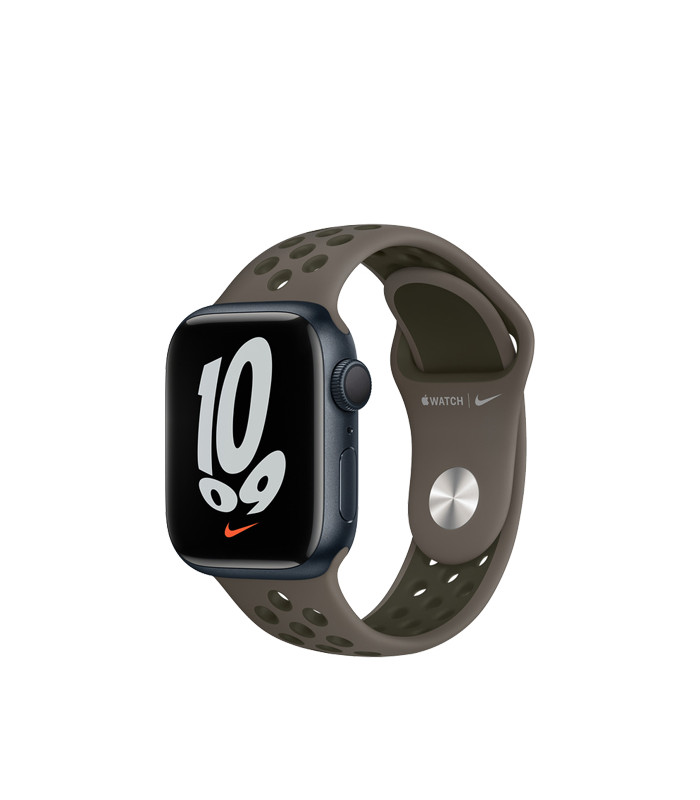 ساعت هوشمند اپل واچ نایک سری 7 مدل Midnight Aluminum Case with Nike Sport Band 45mm