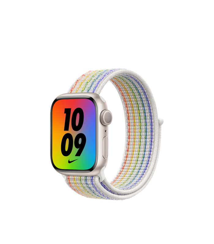 ساعت هوشمند اپل واچ نایک سری 7 مدل Starlight Aluminum Case with Nike Sport Loop Band 41mm