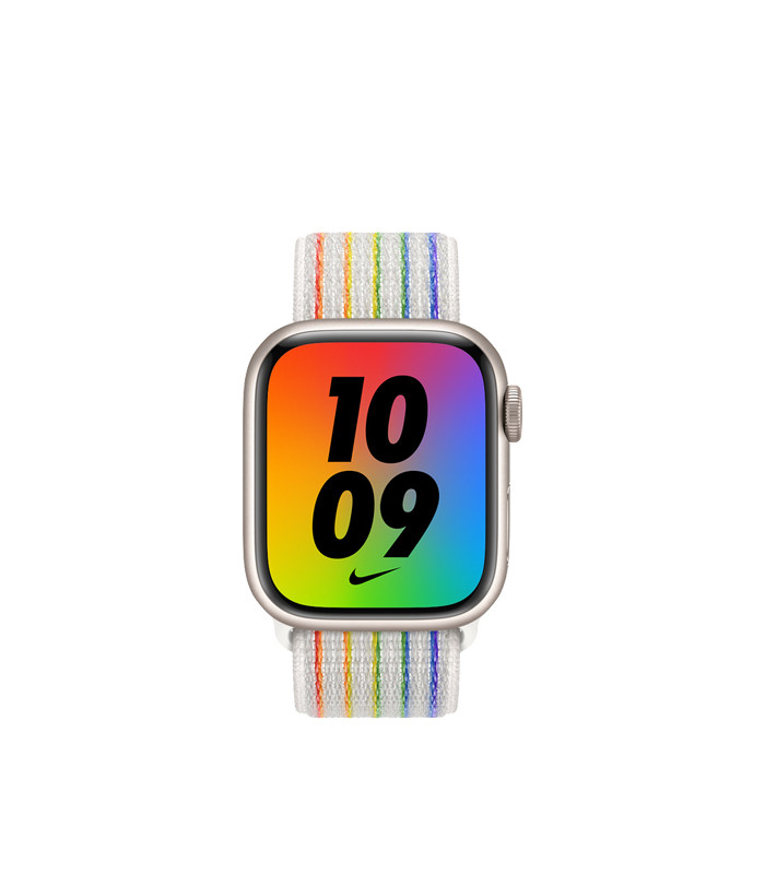 ساعت هوشمند اپل واچ نایک سری 7 مدل Starlight Aluminum Case with Nike Sport Loop Band 41mm