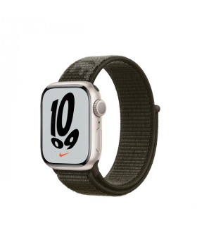 ساعت هوشمند اپل واچ نایک سری 7 مدل Starlight Aluminum Case with Nike Sport Loop Band 41mm
