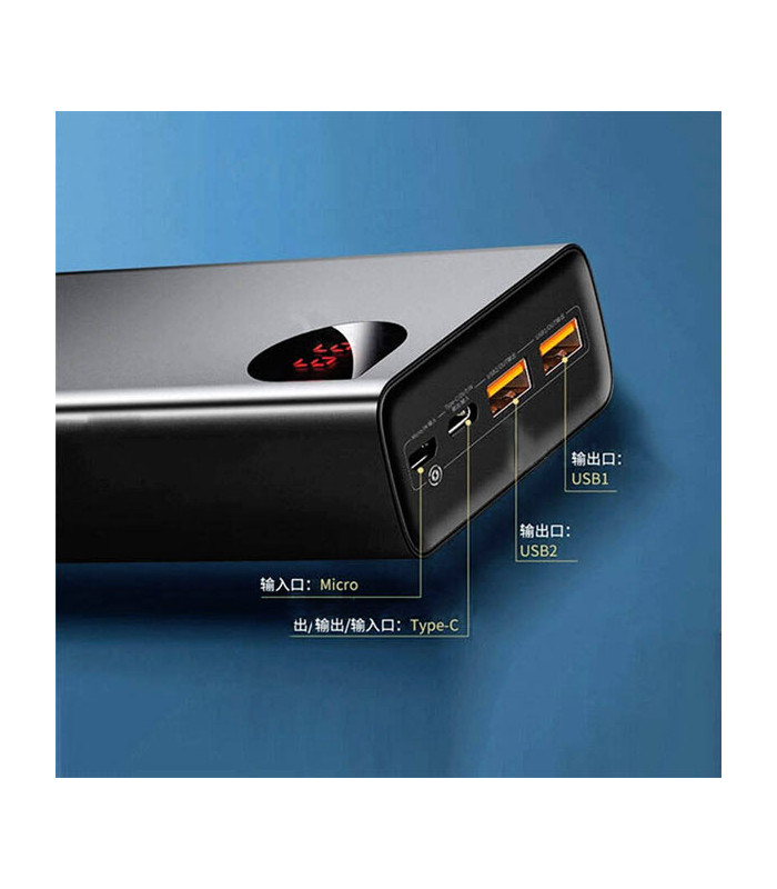 پاوربانک فست شارژ باسئوس مدل Adaman Metal Digital Display QC3.0 PPIMDA-C0A با ظرفيت 30000 ميلی آمپر ساعت