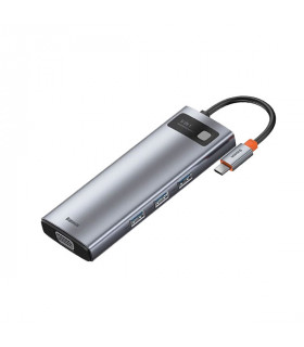 هاب 9 پورت باسئوس مدل Metal Gleam 9 in 1 Multifunctional Type-C HUB CAHUB-CU0G