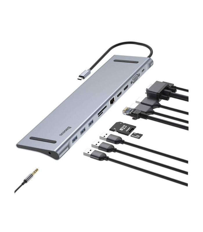 هاب 10 پورت باسئوس مدل Enjoyment Series 10 in 1 Type-C Notebook CATSX-F0G