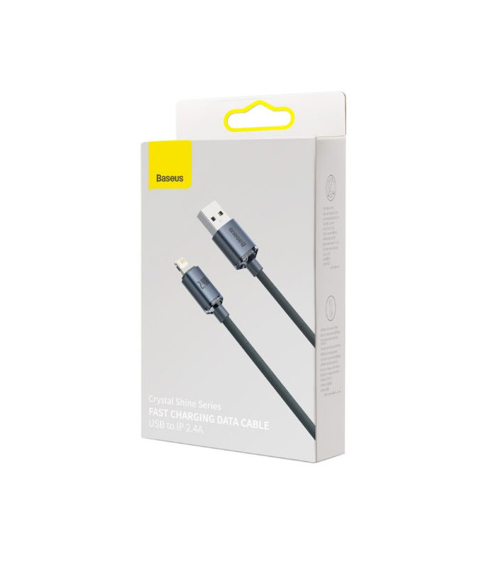 کابل Lightning باسئوس مدل Crystal Shine Fast Charging Data طول 1.2 متر