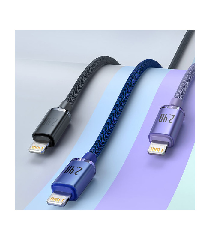 کابل Lightning باسئوس مدل Crystal Shine Fast Charging Data طول 1.2 متر