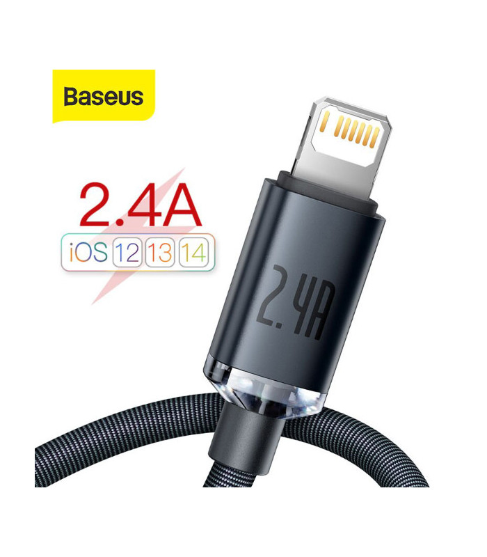 کابل Lightning باسئوس مدل Crystal Shine Fast Charging Data طول 1.2 متر