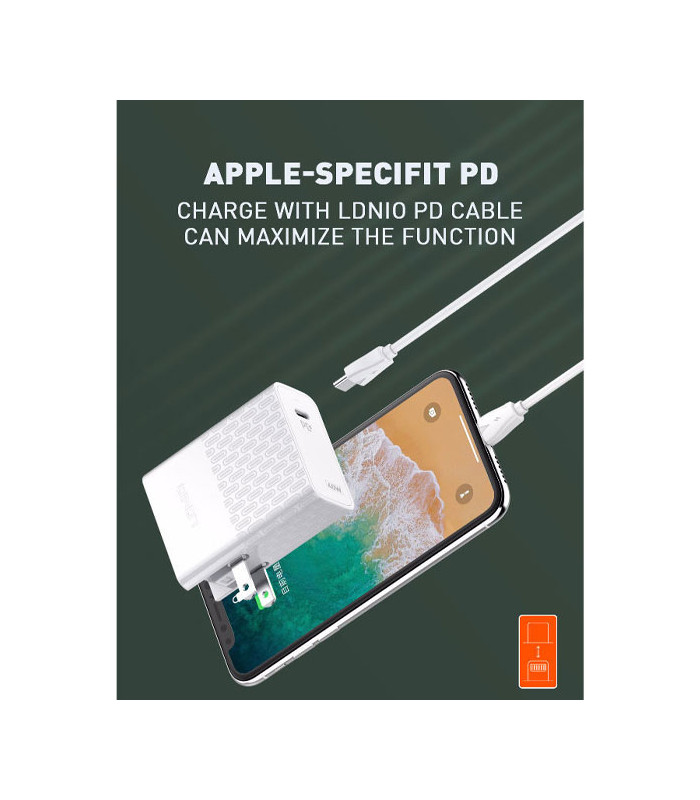 شارژر دیواری فست شارژ الدینیو مدل A1405C 40W همراه کابل