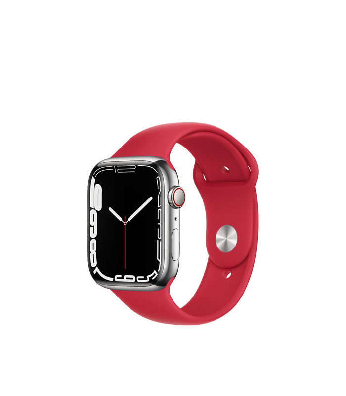 ساعت هوشمند اپل واچ سری 7 مدل Silver Aluminum Case with Sport Band 45mm