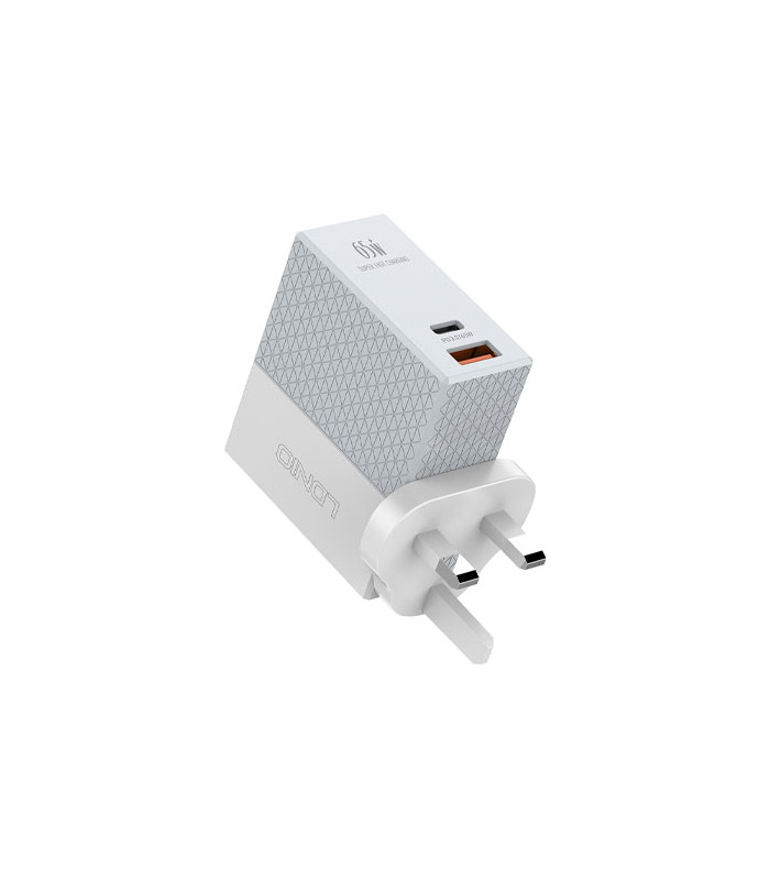 شارژر دیواری فست شارژ الدینیو مدل A2620C PD Mini Quick 65W همراه کابل