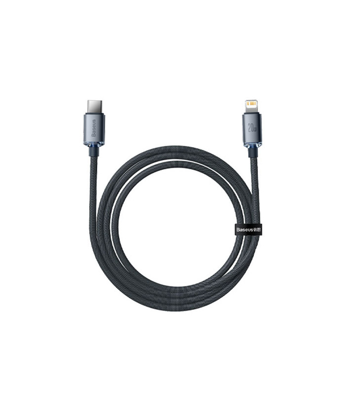 کابل Lightning باسئوس مدل Crystal Shine Fast Charging Data طول 1.2 متر توان 20 وات