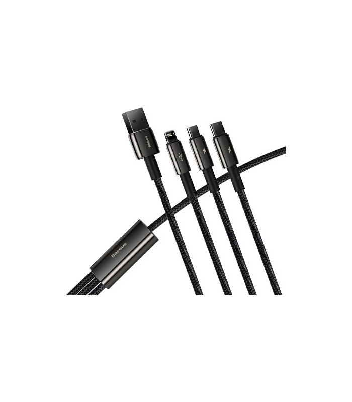 کابل سه سر باسئوس مدل Tungsten Gold USB to M+L+C CAMLTWJ-01 طول 1.5 متر