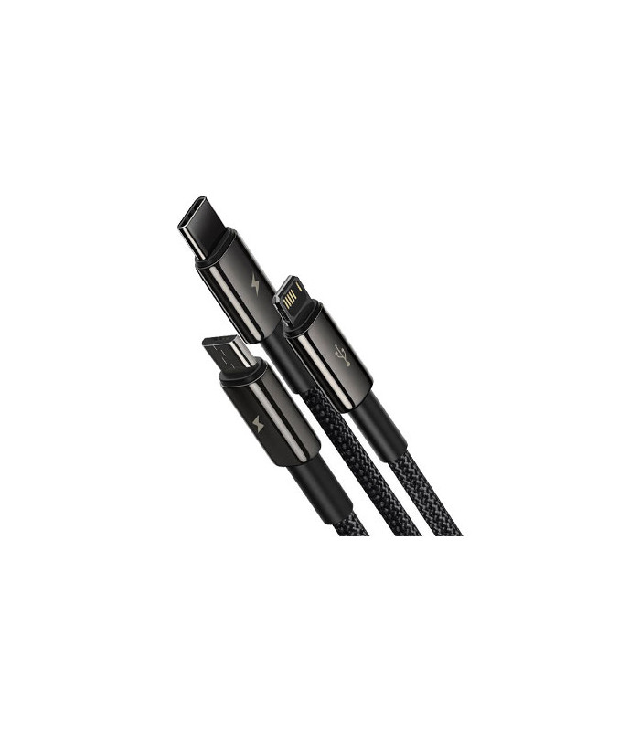 کابل سه سر باسئوس مدل Tungsten Gold USB to M+L+C CAMLTWJ-01 طول 1.5 متر