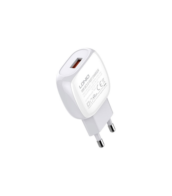 شارژر دیواری فست شارژ الدینیو مدل A1306Q Fast Wall Charger 18W همراه کابل