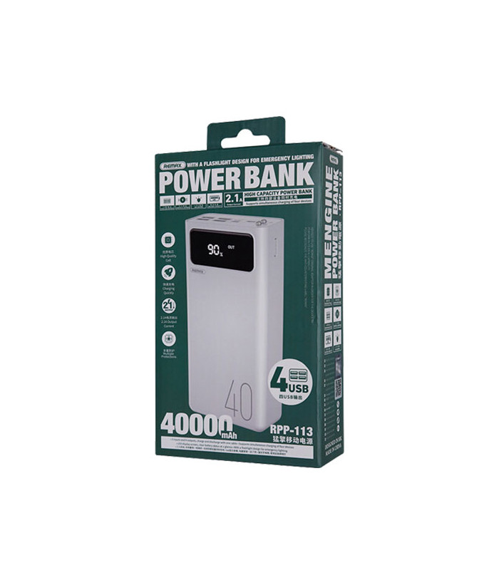 پاوربانک ریمکس مدل RPP-113 High Capacity با ظرفيت 40000 ميلی آمپر ساعت