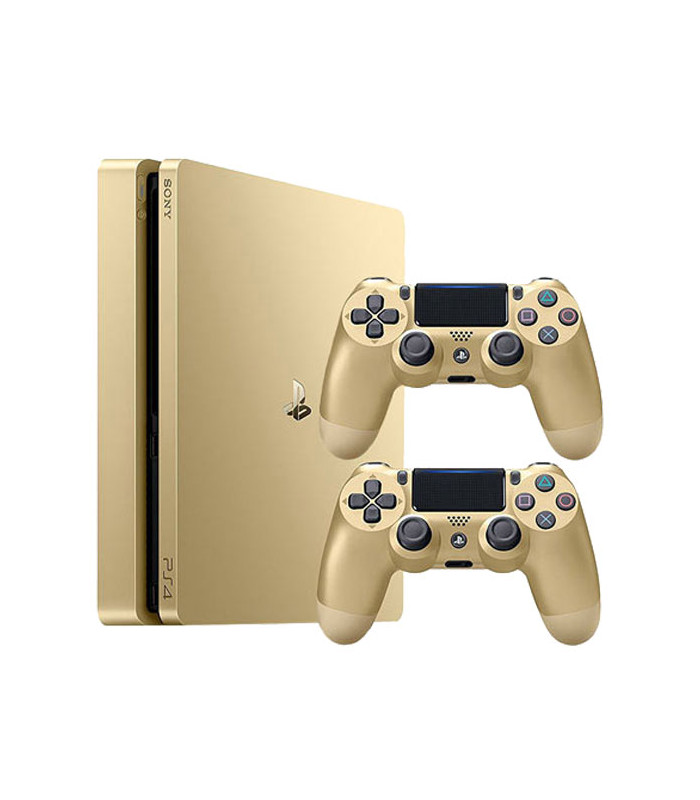 پکیج کنسول بازی سونی مدل PlayStation 4 Slim Gold ظرفیت 500 گیگابایت به همراه یک دسته اضافی