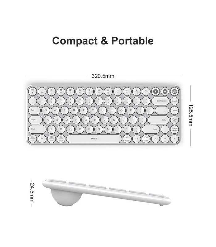 کیبورد بی سیم شیائومی مدل MIIIW Air 85 Dual Mode MWXKT01