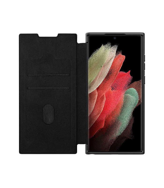 کیف محافظ نیلکین مدل Qin Pro Plain Leather Cloth مناسب برای گوشی Samsung Galaxy S22 Ultra 5G