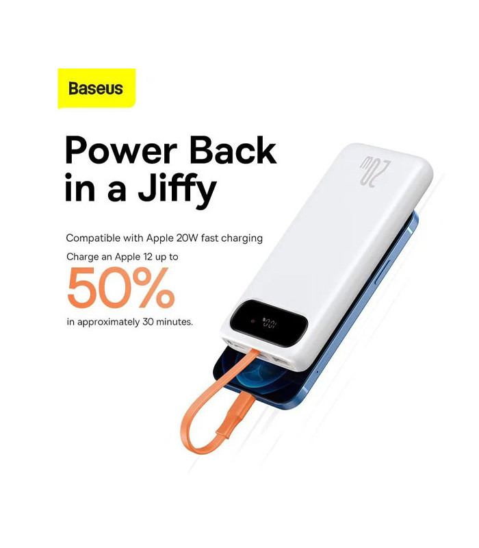 پاوربانک باسئوس مدل Block Digital Display PPBLK-02 با ظرفيت 10000 ميلی آمپر ساعت