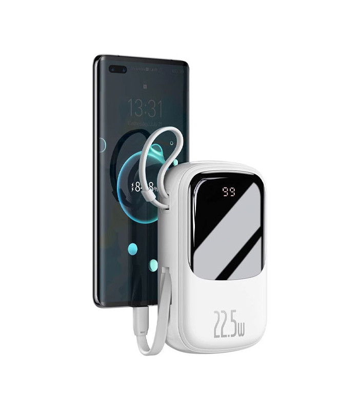 پاوربانک فست شارژ باسئوس مدل Qpow Digital Display با ظرفيت 20000 ميلی آمپر ساعت توان 22.5 وات