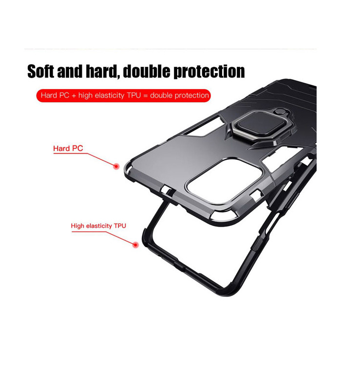 کاور محافظ کیشن مدل Keysion Shockproof Armor Ring Holder مناسب برای گوشی Xiaomi Redmi Note 10 4G/Note 10S