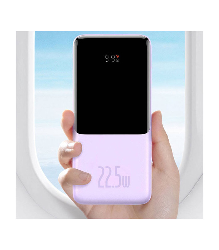 پاوربانک باسئوس مدل Elf Digital Display PPJL010001 با ظرفيت 10000 ميلی آمپر ساعت