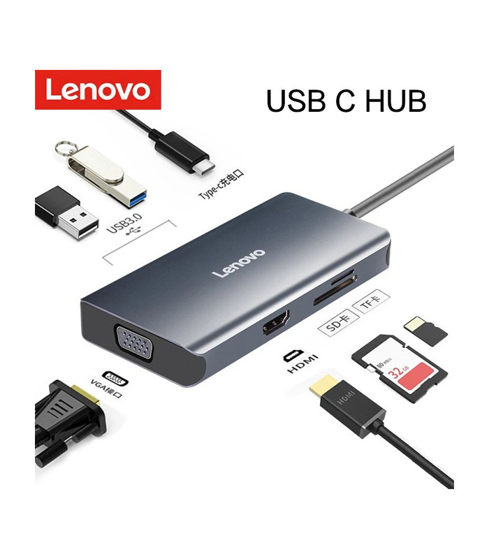 هاب 7 پورت لنوو مدل LX0807G New Multifunctional Type C