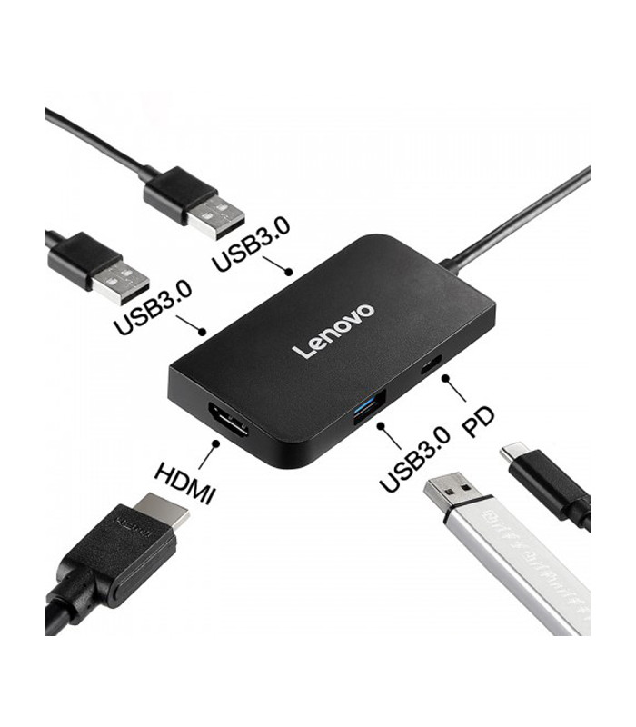هاب 7 پورت لنوو مدل S705 5 in 1 Multifunctional Type C