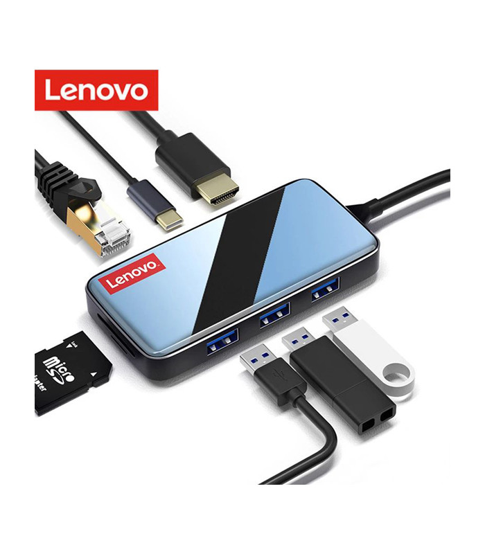 هاب 5 پورت لنوو مدل ER08 8 in 1 USB-C