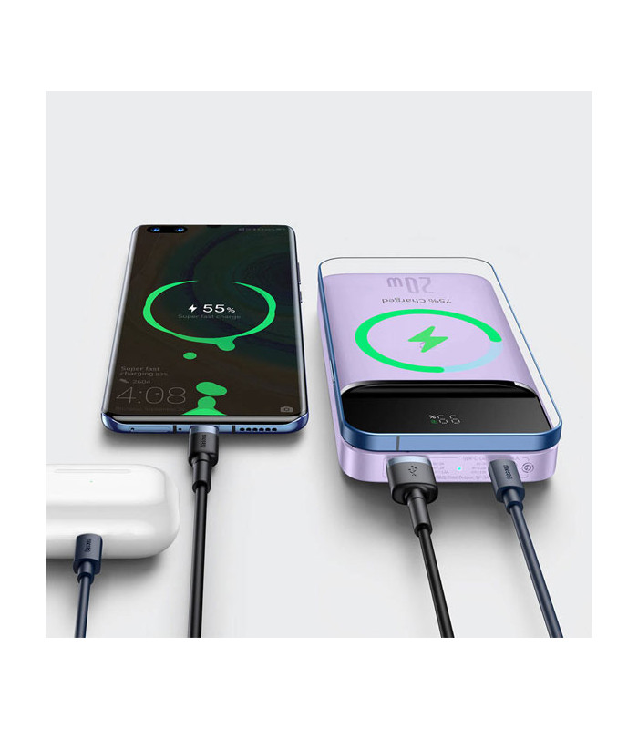 پاوربانک بی سیم فست شارژ مگنتی باسئوس مدل PPCX010005 با ظرفيت 10000 ميلی آمپر ساعت