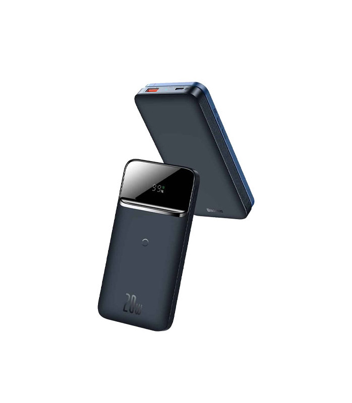 پاوربانک بی سیم فست شارژ مگنتی باسئوس مدل PPMT با ظرفيت 10000 ميلی آمپر ساعت