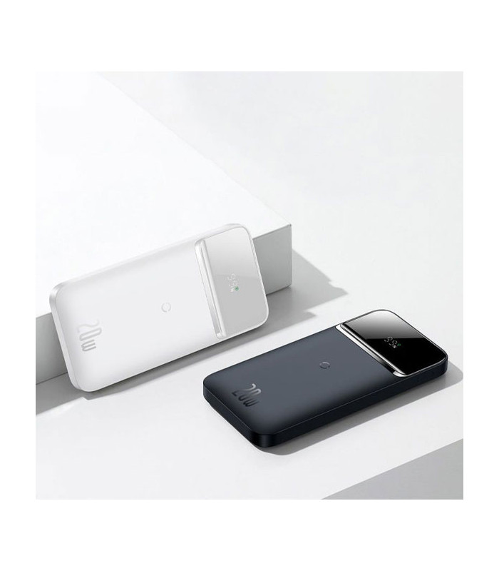 پاوربانک بی سیم فست شارژ مگنتی باسئوس مدل PPMT با ظرفيت 10000 ميلی آمپر ساعت