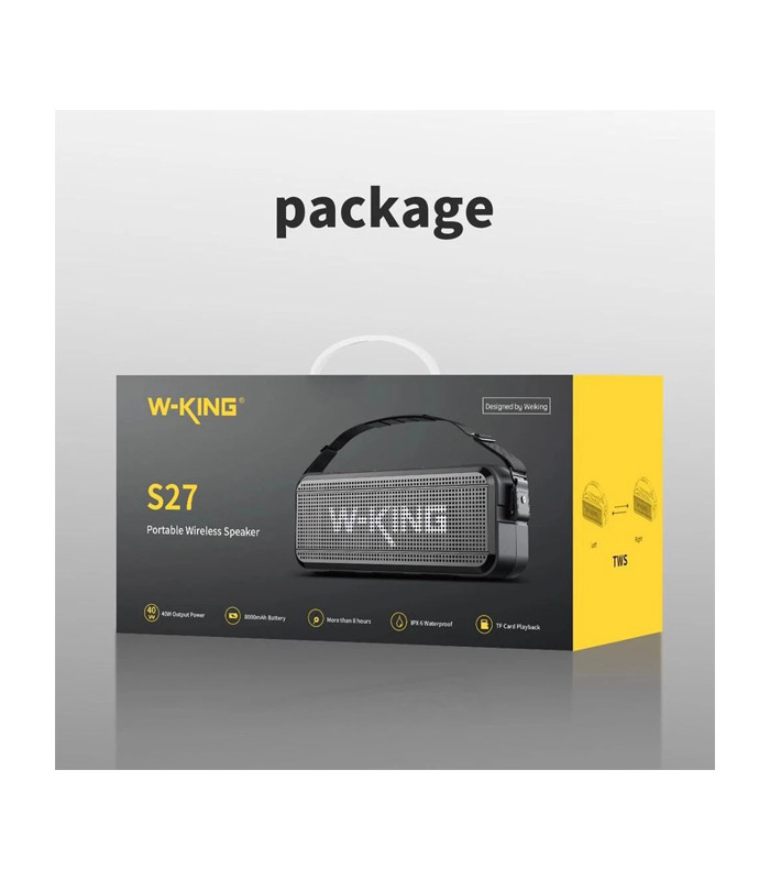 اسپیکر بلوتوثی قابل حمل دبلیو کینگ مدل S27