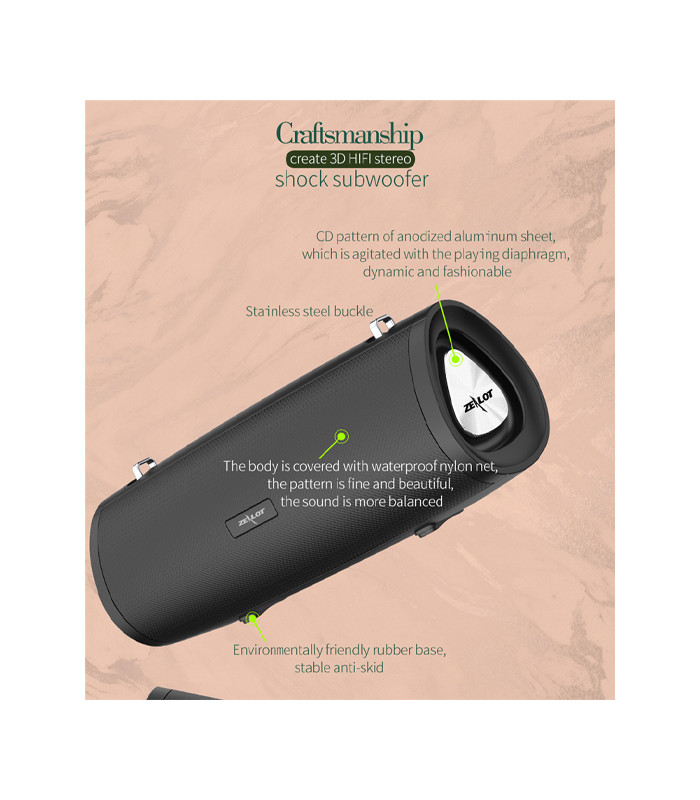 اسپیکر بلوتوثی قابل حمل زیلوت مدل S38