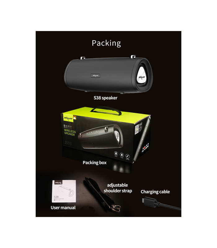 اسپیکر بلوتوثی قابل حمل زیلوت مدل S38
