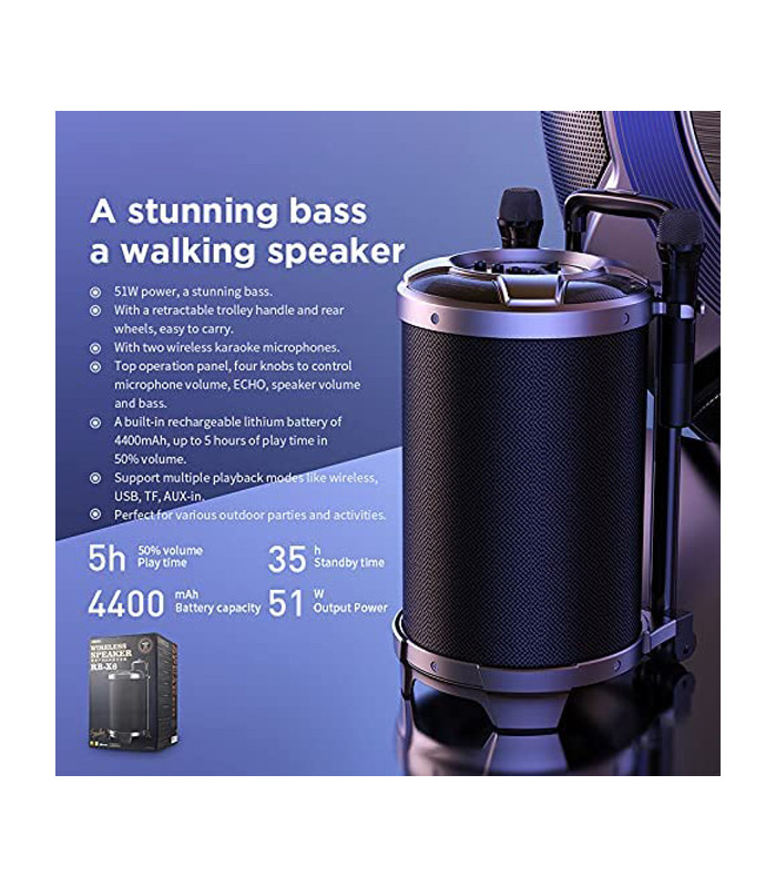 اسپیکر بلوتوثی ریمکس مدل RB-X6