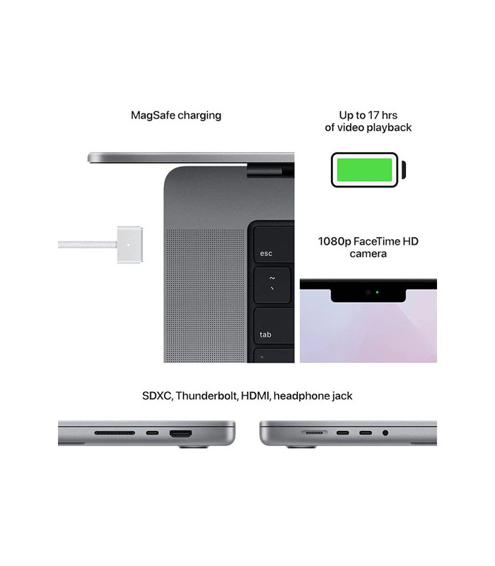 لپ تاپ 14.2 اینچی اپل مدل MacBook Pro 14 (2021)-MKGP3 M1 Pro