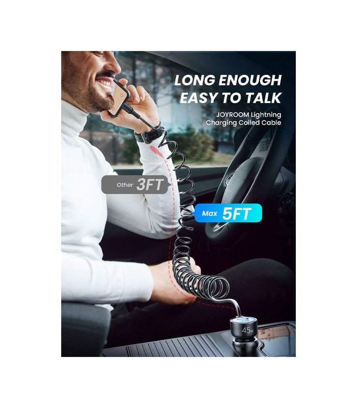 شارژر فندکی فست شارژ جویروم مدل JR-CL08 توان 45 وات