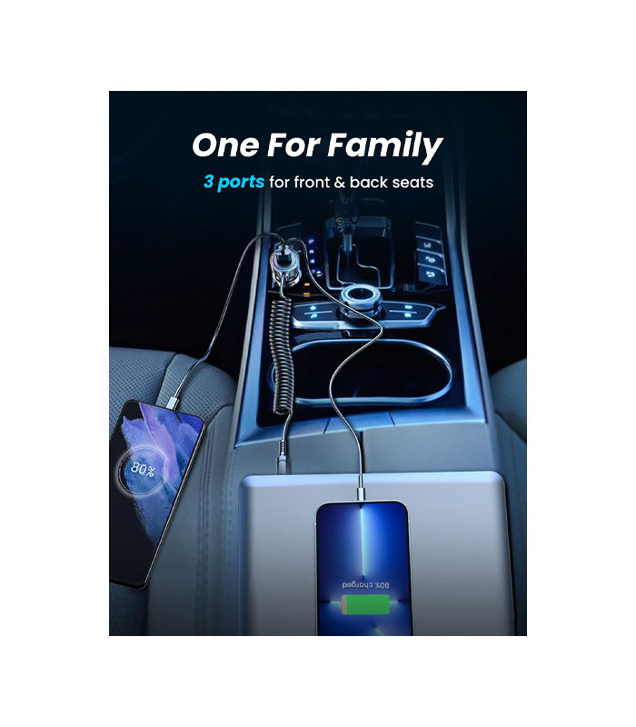 شارژر فندکی فست شارژ جویروم مدل JR-CL08 توان 45 وات