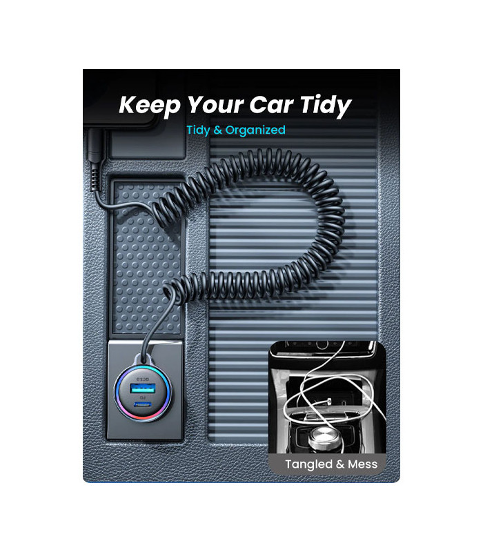 شارژر فندکی فست شارژ جویروم مدل JR-CL08 توان 45 وات