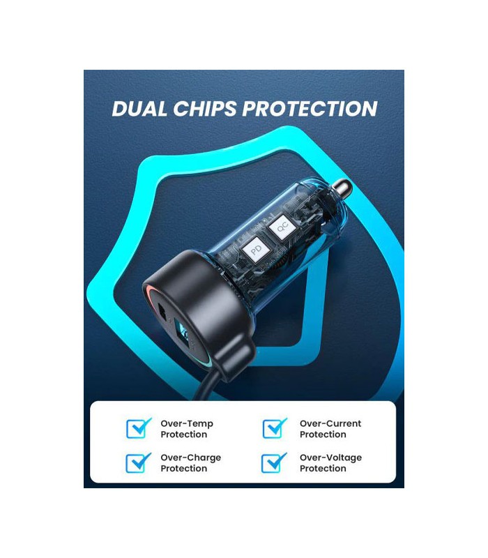 شارژر فندکی فست شارژ جویروم مدل JR-CL08 توان 45 وات