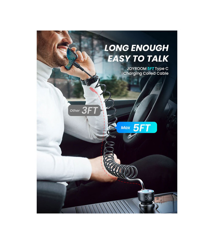 شارژر فندکی فست شارژ جویروم مدل JR-CL07 توان 55 وات